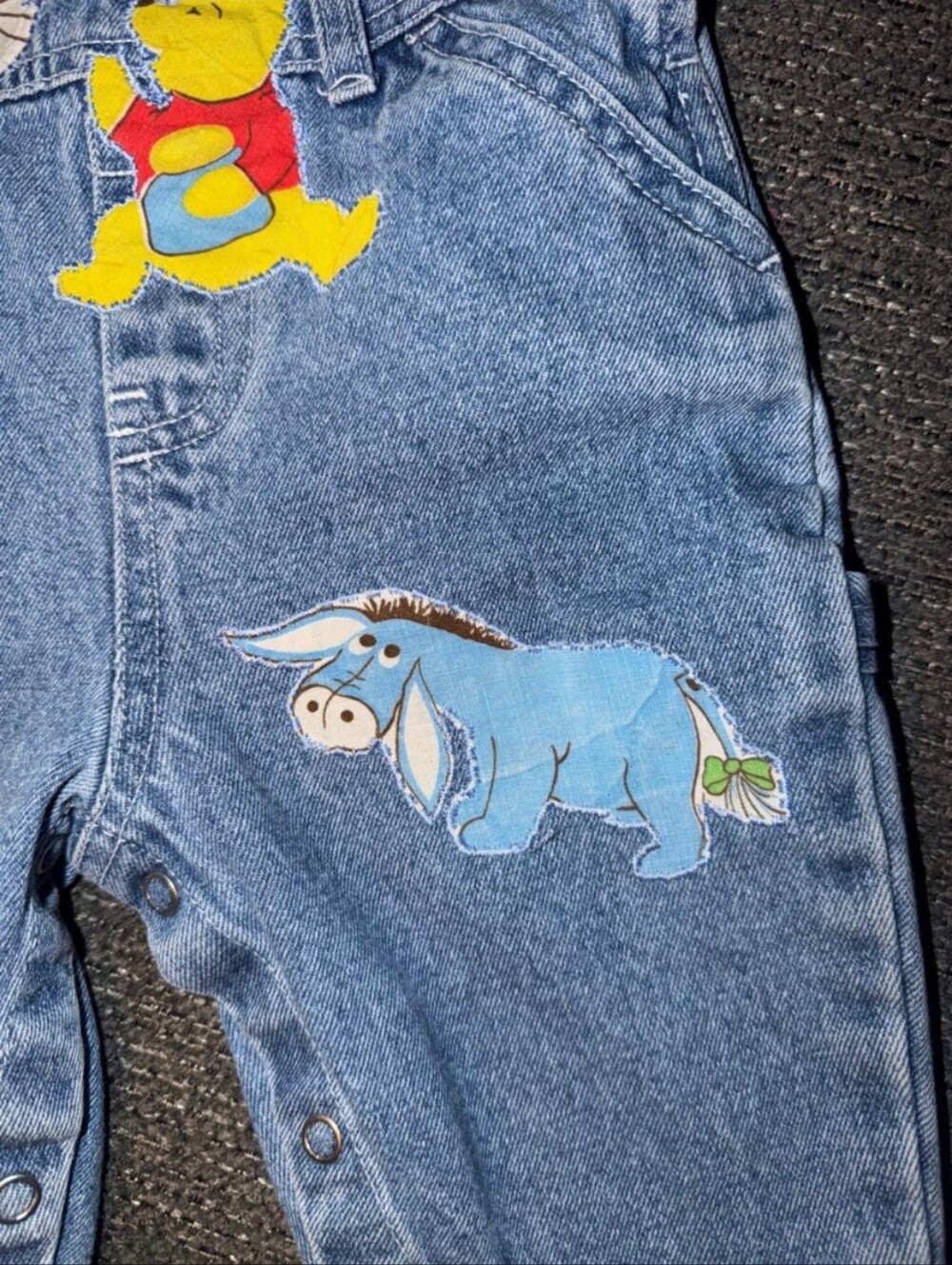 Vintage Disney Overalls. Old Navy Baby Winnie the Pooh Denim 0-6M Eeyore Kanga - Picture 4 of 7